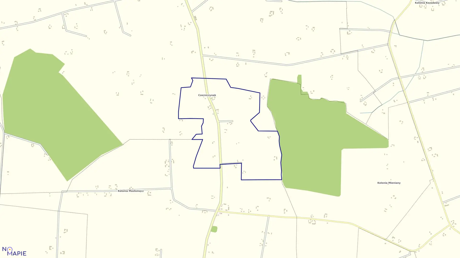 Mapa obrębu Czerniczynek w gminie Hrubieszów